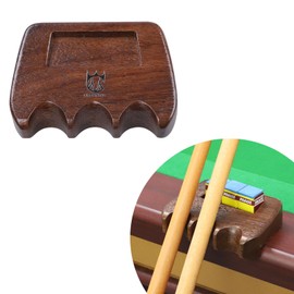 CROWN ME Weighted wooden 3-Cue pool cue stick holder, billiard cue stick holder, chalk holder
