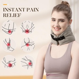 UNCN Neck Heat Pad with Washable Cover 3.9 x 20.8 inches | Unscented Wheat Bags Microwavable for Neck and Shoulders, Relieve Period Cramps, Stiffness, and Sore Muscles