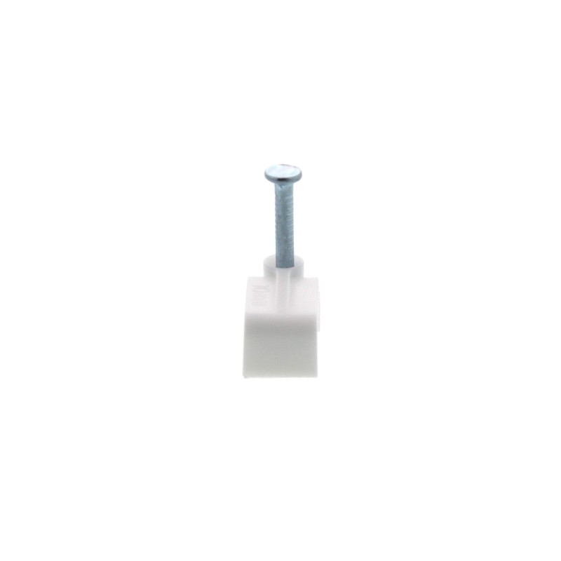 Secure 10mm White Flat Nail Cable Clip for Coax, Ethernet,
