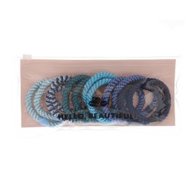 L. Erickson Grab & Go Pony Pouch, Arctic, Blue Mix Ponytail Hairties