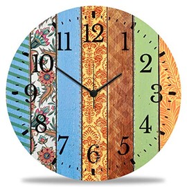 GRAVURZEILE Wall Clock Wooden Mandala Design - 100% Silent No Ticking Absolutely Silent - 30 cm Diameter - Design Wall Clocks for Living Room, Bedroom and Kitchen