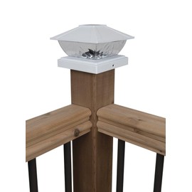 Patriot Lighting Solar Integrated LED Lakota White Post Cap Landscape Light - 2-Pack