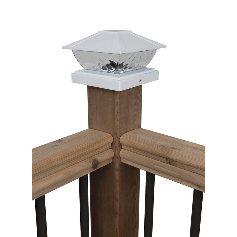 Patriot Lighting Solar Integrated LED Lakota White Post Cap Landscape