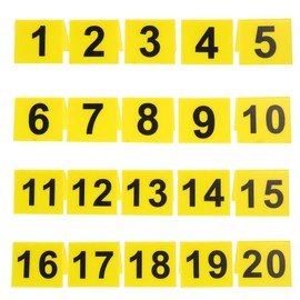 PRETYZOOM Acrylic Table Number Signs, 1-20 Reusable Number Markers, V-Shape, Double-Sided for Restaurant Tables, Party, Buffet and Table Markers