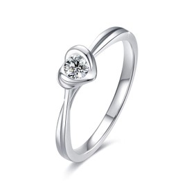 TANGPOET Heart Rings for Women 925 Sterling Silver Lab Created Diamond Wedding Rings Engagement Ring Size 8 Valentines Day Gifts for Wife Girlfriend