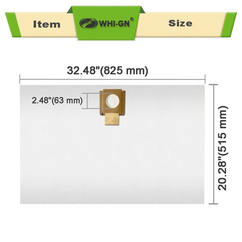 Replacement for Vacmaster High Efficiency Dust Bags, VKCB001 Fleece Filter