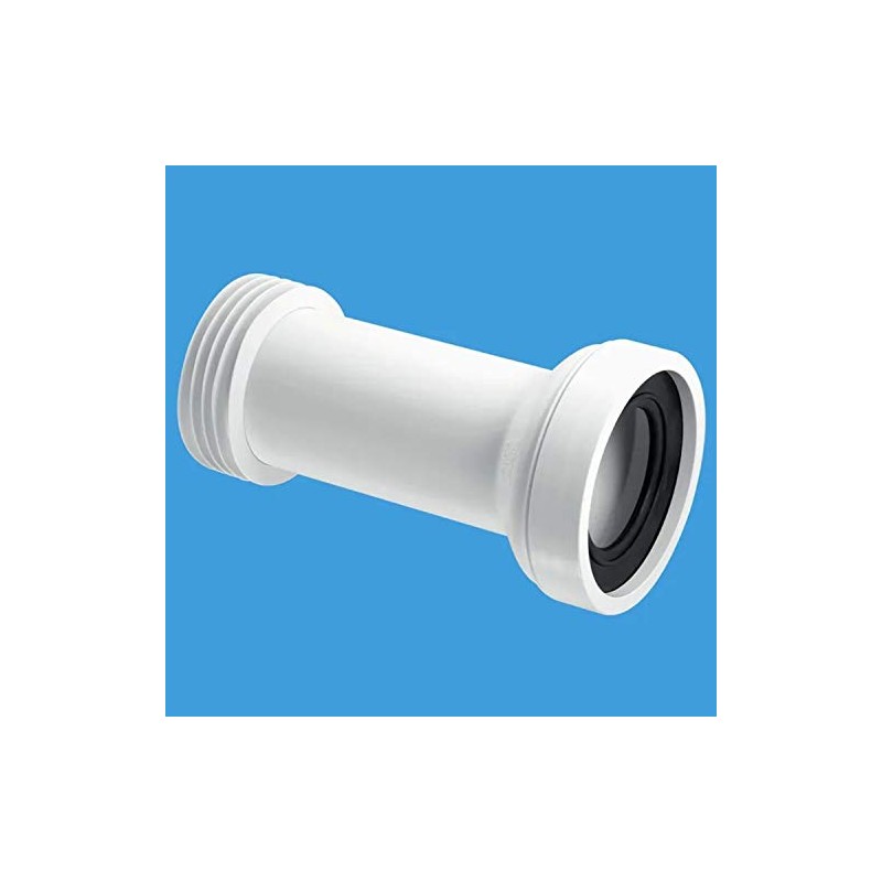 McAlpine CON2 Straight Adjustable Length Rigid WC Connector, White