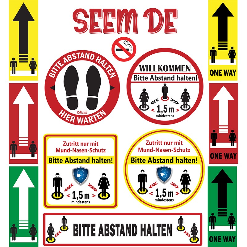 Emergency Exit Sign, Pack of 5, Premium Stickers, 24 cm