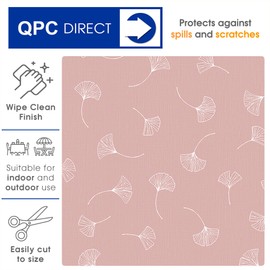 QPC Direct Dandelion Linen Effect PVC Oilcloth Table Cover Vinyl Tablecloth (Blush Pink, 140 x 200cm Rectangle)