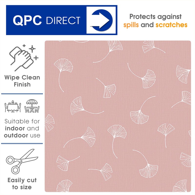QPC Direct Dandelion Linen Effect PVC Oilcloth Table Cover Vinyl