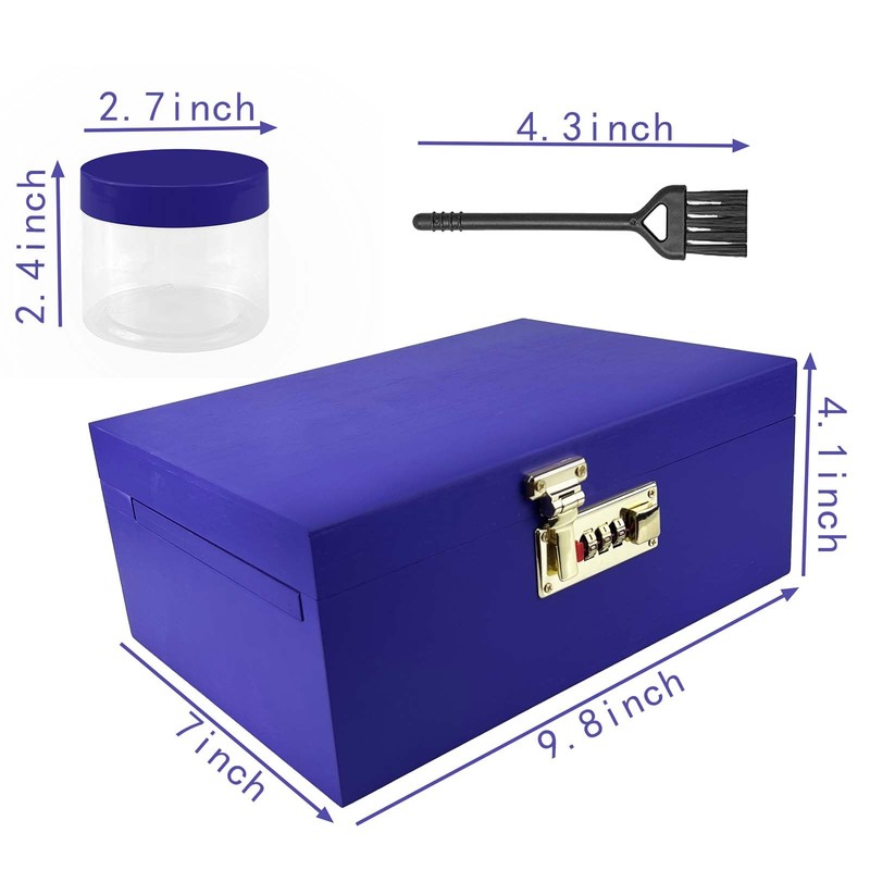 DEHVEN Large Bamboo Box Storage Jar Box with Lock（Purple）