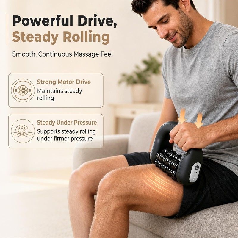 Electric Rolling Percussion Massager with Hands-Free Dock