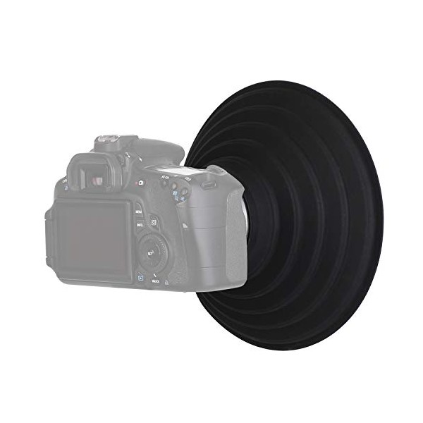 STSEETOP Camera Lens Hood, Collapsible Reversible Filter Thread Rubber Digital