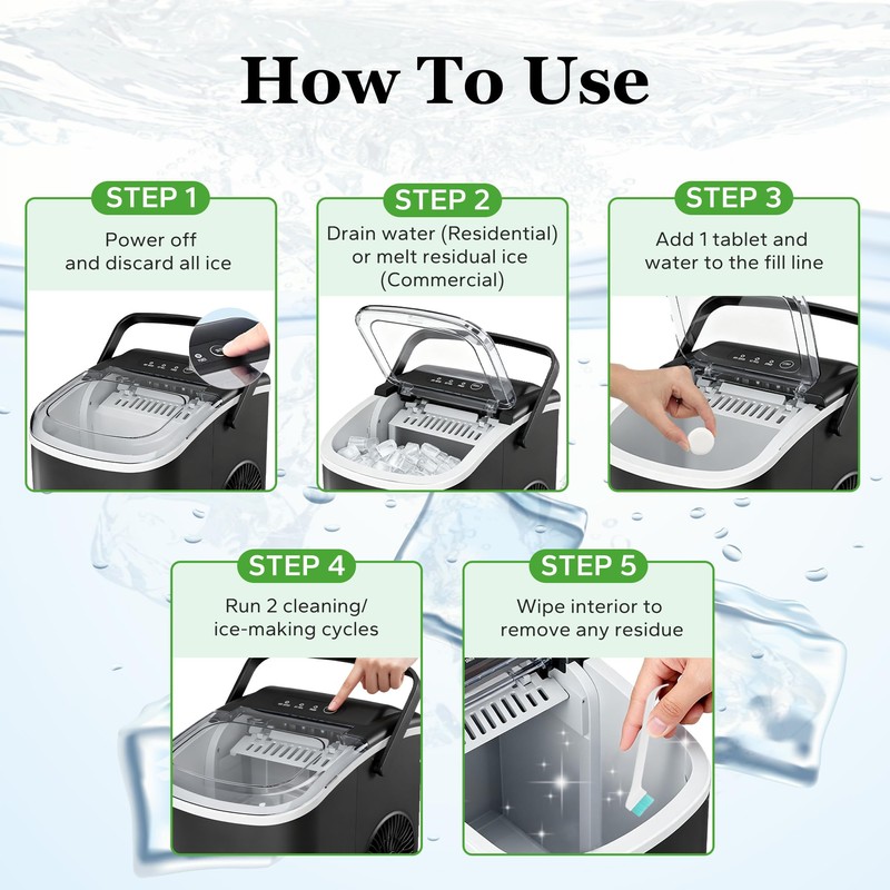 Ice Machine Cleaner and Descaler with 2 cleaning brushes,Ideal for