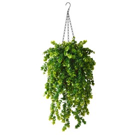 ZFProcess Artificial Faux Hanging Plants Basket for Spring Summer Outdoor Decoration, Fake Eucalyptus Plant UV Resistant Look Real for Outside Porch Home Patio Balcony Yard(Eucalyptus)