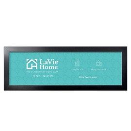 LaVie Home 4x12 Picture Frame Black, Panoramic Picture Frame for Wall Decoration, Classic Black Minimalist Style Suitable for Decorating Houses, Offices, Hotels（1 Pack）