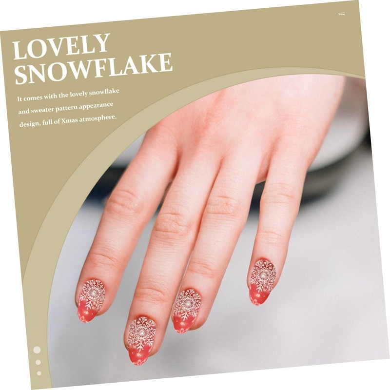Healeved 8sets Snowflake Sweater Nail Art Stickers Random Styles for