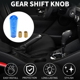 TUCKBOLD Car Gear Shift Knob 15cm | Front Shift Lever Knob Universal for Automatic and Manual Vehicle Acrylic Blue with 2 Adapter 1 Set