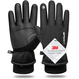 LUMEZING Guantes para Frio,Guantes de Pantalla Tactil de Invierno para Celular,Guantes Nieve Impermeables a Prueba de Viento,Guantes para Ciclismo Correr Esquí Senderismo Escalada,Hombres y Mujeres,M