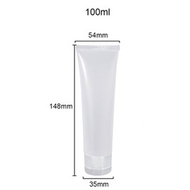 12PCS 100ml/3.4oz Empty Clear Plastic Squeeze Soft Tubes with Flip Cover Lotion Bottle Travel Sample Packing Cosmetic Makeup Container Storage Vials for Facial Cleanser Lotion Toiletries (Glossy)