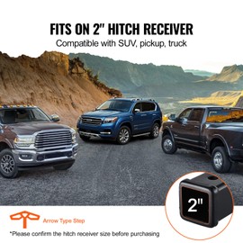 Happybuy Hitch Step for 2 Inch Receiver, Strong Steel Construction with 350 LBS Load Capacity, Rear Bumper Guard Protector with Pin Lock and Stabilizer, Universal Fit for Truck, SUV, Pickup, Trailer