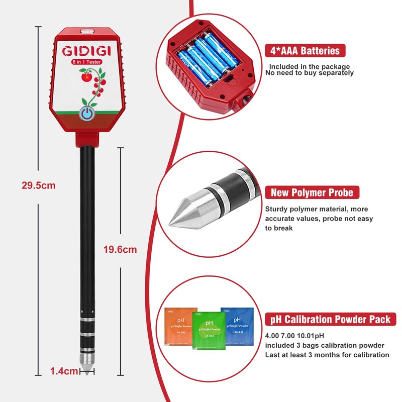 Soil pH Meter Smart Soil Moisture Meter with App Control