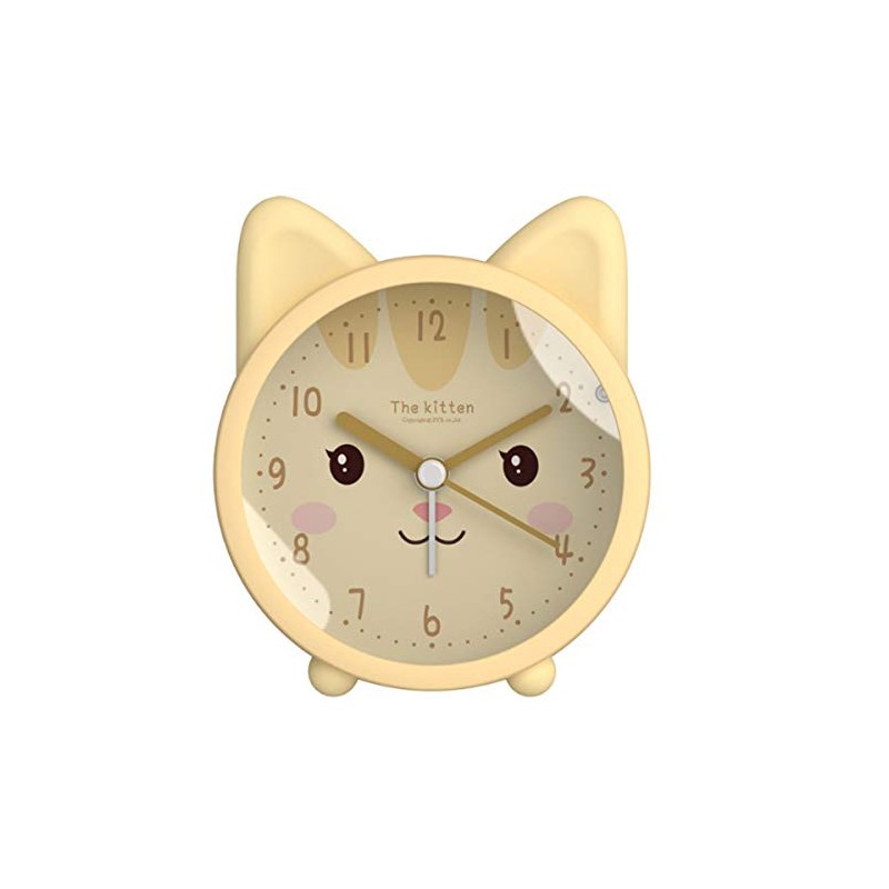 Children Cute Animal Dog/Cat Alarm Clock Silent Non Ticking Silicone