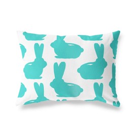 Le Jardin du Lin Cushion Cover Decorative Cushion Cover Turquoise White Cushion Cover for Bed, Car, Sofa, Home, Living Room, Bedroom, Decoration, 45 x 60 cm - Designed and Made in Turkey