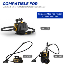 GreeSuit MC1375/MC1385 Microfiber Steam Mop Pads: Compatible with McCulloch MC1375, MC1385 Steam Cleaners, Replaces Mop Pad Model: A1375-100/101