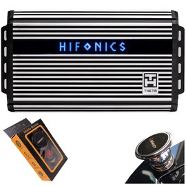 Hifonics ZTH-1225.1D Zeus Theta Compact Mono Channel Car Audio Amplifier (Silver) – Class D Amp, 1200-Watt Built-in Bass Control, Bass Remote Included with Gravity Phone Holder Bundle