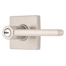 BRINKS – Contemporary Keyed Entry Door Lever, Satin Nickel - Designed for Sleek and Modern Homes and Blends Seamlessly with Interior Décor (E2417-119)