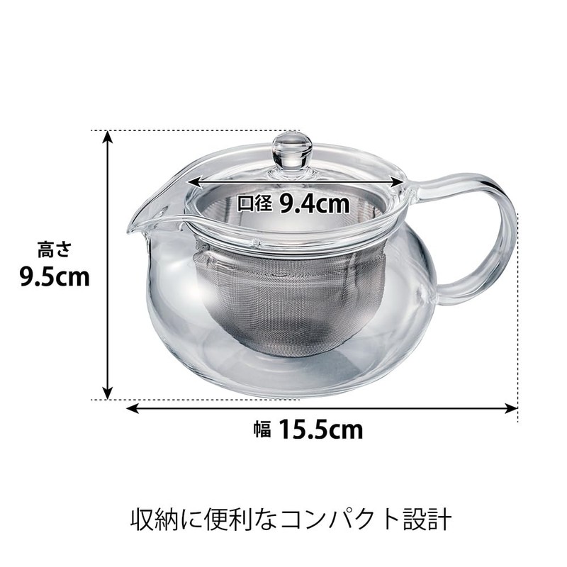 Hario ChaCha Kyusu "Maru" Tea Pot, 450ml