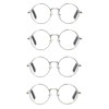 EYE ZOOM 4 Pack Metal Frame Round Reading Glasses with