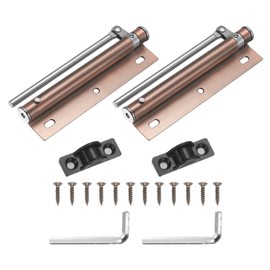sourcing map 2 Pcs 155mm/6.1" Spring Door Closer, Stainless Steel Automatic Door Closers with Adjustable Closing Speed for Home Self-Closing 5kg Door, Red Bronze