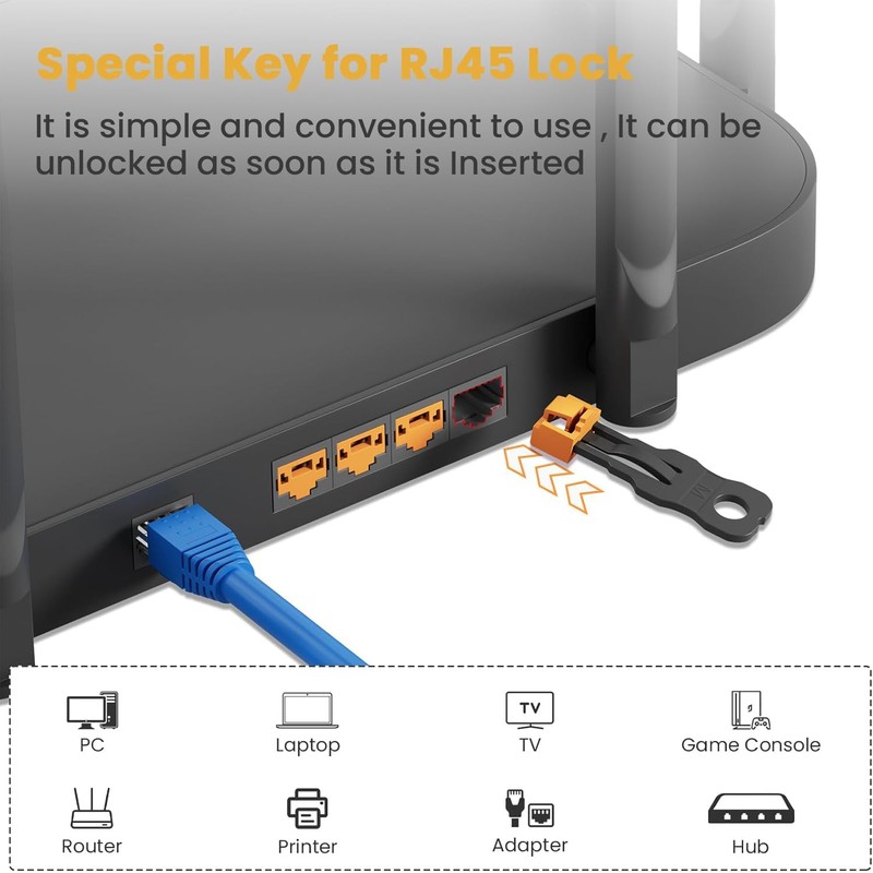 NataLink 24 Pcs RJ45 Port Lock with 2 Key, Locking