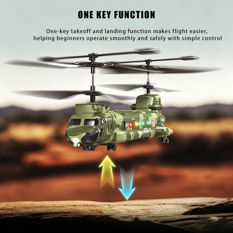Authticar RC Helicopter, LM19-D Chinook Military Transport RC Helicopter