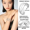 SELFWIMG Silver Bangle Bracelets for Women Chunky Cuff Bracelets Fashion