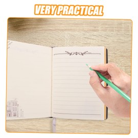 Operitacx Notebook Whiteboard Notepad Note Pad Highlighters Journal Blank Pen Pastel Holder Note Book Scrapbooking Decorative Scrapbook Embossed Leather Sketchbook Travel Scrapbook Pu Golden