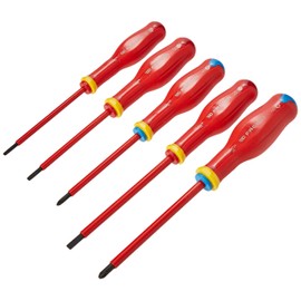 FACOM ATD.J5VE Set of 5 PROTWIST® Screwdrivers Insulated 1000 Volts for Slotted Screws & for Pozidriv® Phillips Screws