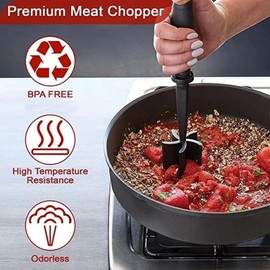 Meat Chopper, Meat Chopper for Cooking, Mince Masher, Ground Beef Masher Tool, Versatile Kitchen Tool for Mince Masher
