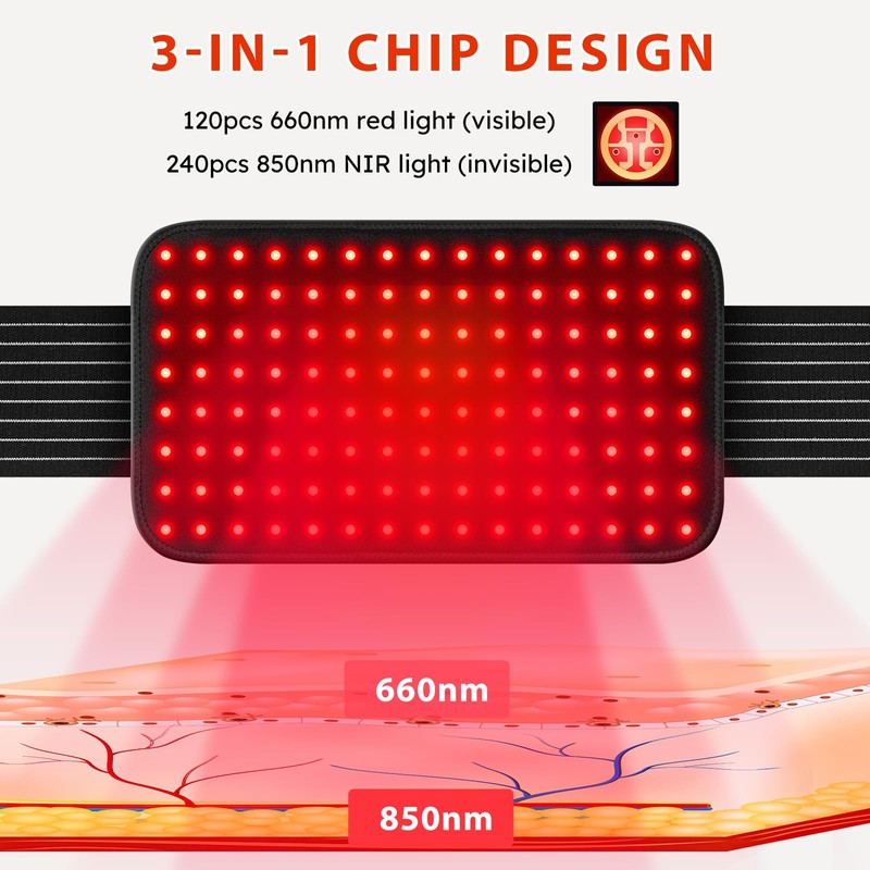 Viconor Red Light Therapy Belt for Body Comfort - Wireless