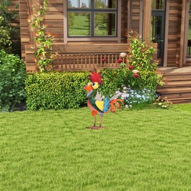 Elqubkan Metall-Statue für Den Außenbereich, Dekoration für Den Garten, Gartenstatue, Hühnerfigur, Dekoration für Den Außenbereich