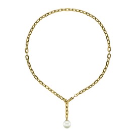 Liebeskind Berlin Women's Pearl Necklace Stainless Steel, Stainless Steel, gold