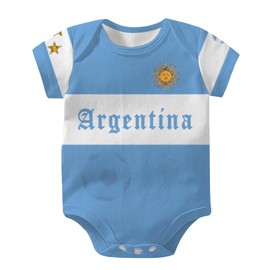 GEREISHIRE Argentina Football Baby Grow Bodysuit Infants Onesie Newborn One-Piece Romper Blue 6-12 Months