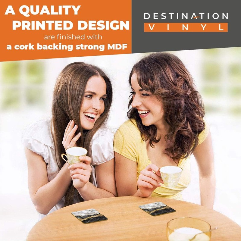 Great Coasters (Set of 2) Square/Glossy Quality Coasters/Tabletop Protection for