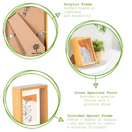 Nicola Spring 1x White 5 x 7 inch 3D Deep Box Photo Frame - Standing Hanging Craft Shadow Memory Picture Display Case for Flowers Crafts Art Medal