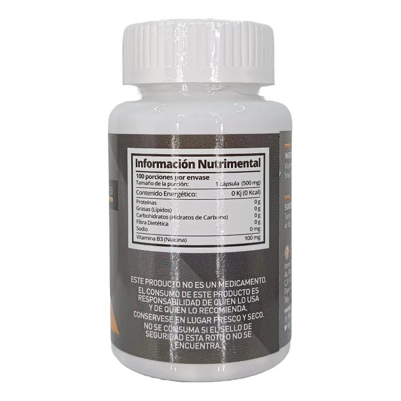 Vitamina B3 Niacina 100 Tabletas 500 Mg Nutricion 2000 Sabor