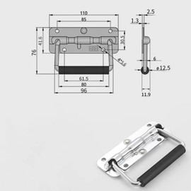 ZHjuju Folding Spring Steel Handles,2Pcs Box Handles Spring Folding Handle Stainless Steel Folding Handle Luggage Hardware for Toolbox Storage Boxes Replacement