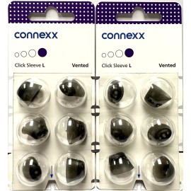 Siemens 2 Packs of Connexx L Vented Click Sleeves. 12 Total. Fits Signia, Silk, Rexton.
