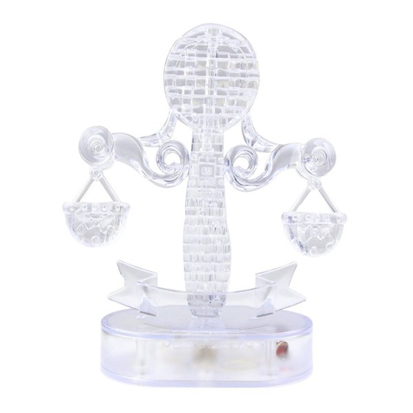 Coolplay 3D Crystal Puzzle with Light-up Base for Adult, 3D Zodiac Puzzle Constellation Series of Libra